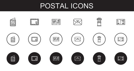 Canvas Print - postal icons set