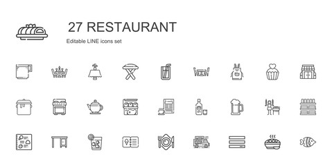 Sticker - restaurant icons set