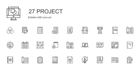 Wall Mural - project icons set