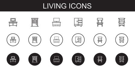 Sticker - living icons set