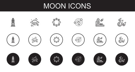 Wall Mural - moon icons set
