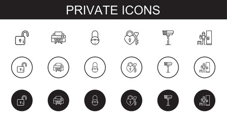 Wall Mural - private icons set