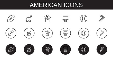 Poster - american icons set