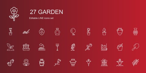 Poster - garden icons set