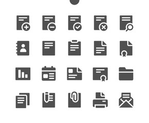 Fototapete - Documents UI Pixel Perfect Well-crafted Vector Solid Icons 48x48 Ready for 24x24 Grid for Web Graphics and Apps. Simple Minimal Pictogram