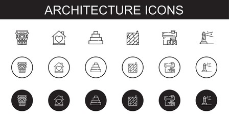 architecture icons set