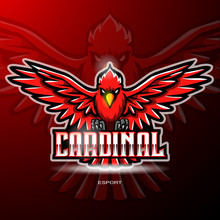 Cardinal Bird Mascot Esport Logo Design