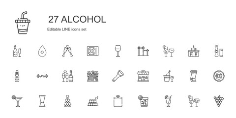 Canvas Print - alcohol icons set