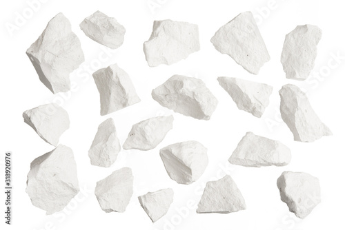 Cuadros en Lienzo Rock stone broken explosion isolated on white background