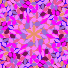Poster - Hypnotic abstract round tiled flower mosaic background - colorful psychedelic circular vector design from geometric shapes