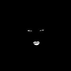 Wall Mural - Woman lips and eyes in darkness hand drawn vector illustration in sketch style