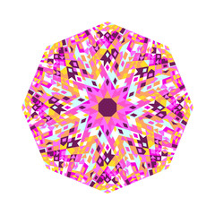 Poster - Isolated colorful tiled mosaic octagon polygon shape - geometrical ornamental vector design element