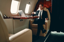 Businessman In Private Jet