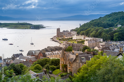 Fotomural Oban aerial view from viewpoint at McCaig's tower