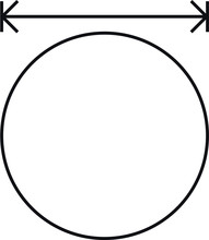 Diameter Icon, Vector Illustration