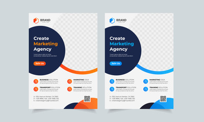 business flyer corporate flyer template geometric shape flyer circle abstract colorful concepts