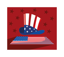 Wall Mural - hat in american flag colors, president day card