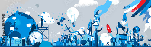 Fotografía Società dell'Innovazione e della Comunicazione - Illustrazione vettoriale