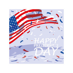 Wall Mural - label happy president day, greeting card, United States of America celebration