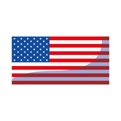 Wall Mural - united states flag on white background