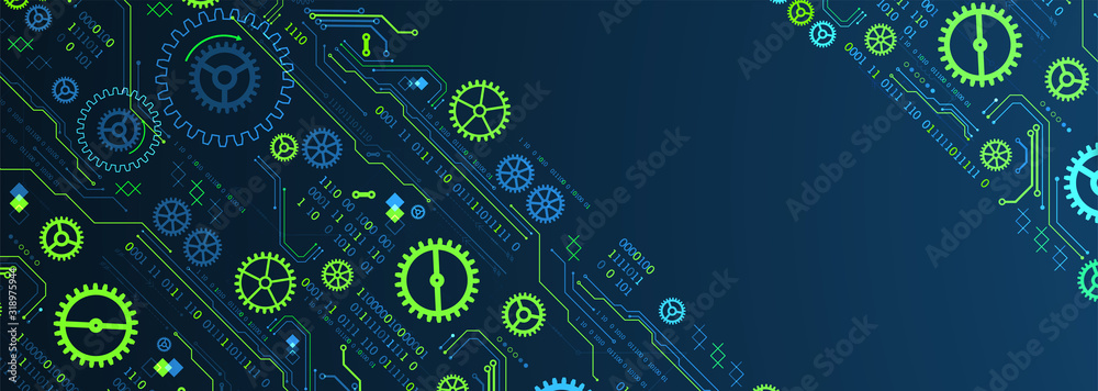 Abstract technology concept. Computer code background. Vector illustration - obrazy, fototapety, plakaty 