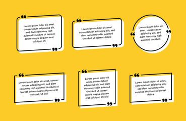 Fototapete - Super set different shape geometric texting boxes. Quote box speech bubble. Modern flat style vector illustration