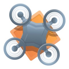 Poster - Logistic drone delivery icon. Cartoon of logistic drone delivery vector icon for web design isolated on white background