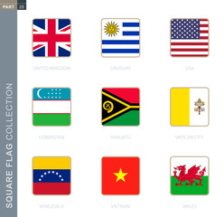 Wall Mural - Square flags collection of the world.