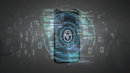 Poster - Security data and smartphone security - 3d rendering