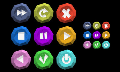 Game ui Interface Buttons Game Art Icons Menu Vector.