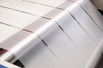 Poster - labels manufacturing on flexo printing machine