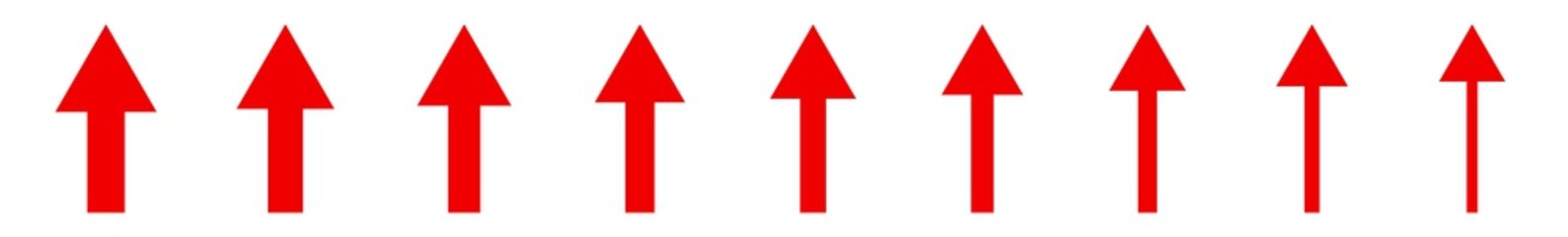 Fototapete - Arrow Icon Red | Arrows | Infographic Illustration | Direction Symbol | Pointer Logo | Up Sign | Isolated | Variations