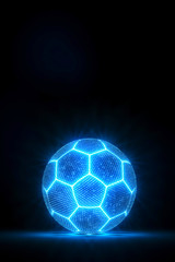 Wall Mural - Glowing soccer ball in the dark