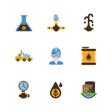 Isolated Fracking Icon Set Vector Design