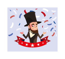 Sticker - president abraham lincoln with ribbon, president day card