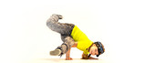 little girl in breakdance pose