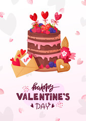 Wall Mural - Saint Valentine's Day background with text.