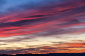 Poster - Allassac (Corrèze, France) - Coucher de soleil