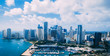Miami Skyline, Harbor Side, Bayfront, Drone