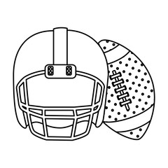 Canvas Print - ball and american football helmet isolated icon