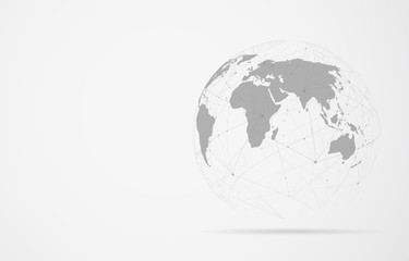 Poster - Global network connection. World map point and line composition concept of global business. Vector Illustration