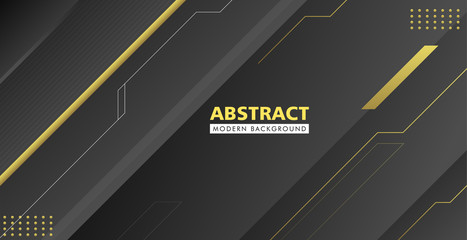 Poster - Black And Gold Abstract Modern Background Presentation