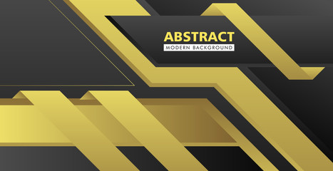 Poster - Black And Gold Abstract Modern Background Presentation