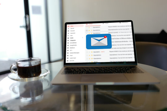 Mail Communication Connection message to mailing contacts phone Global Letters Concept computer browsing communication.