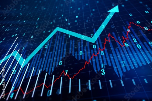 Fotografía Financial chart with upward arrow