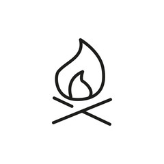 Poster - Simple fire line icon.