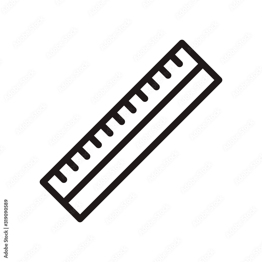 Powerpoint Outline Symbol Ruler Ruler icon in trendy outline style design. Vector graphic illustration ...