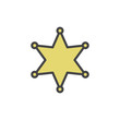 © iukhym_vova - Sheriff s Badge vector icon for sheriffs star, western, police, deputy, authority concept flat style on white background