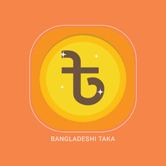 Wall Mural - Bangladeshi Taka symbol on gold coin