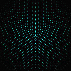 Poster - Halftone round square pattern background - circular abstract vector illustration with squares